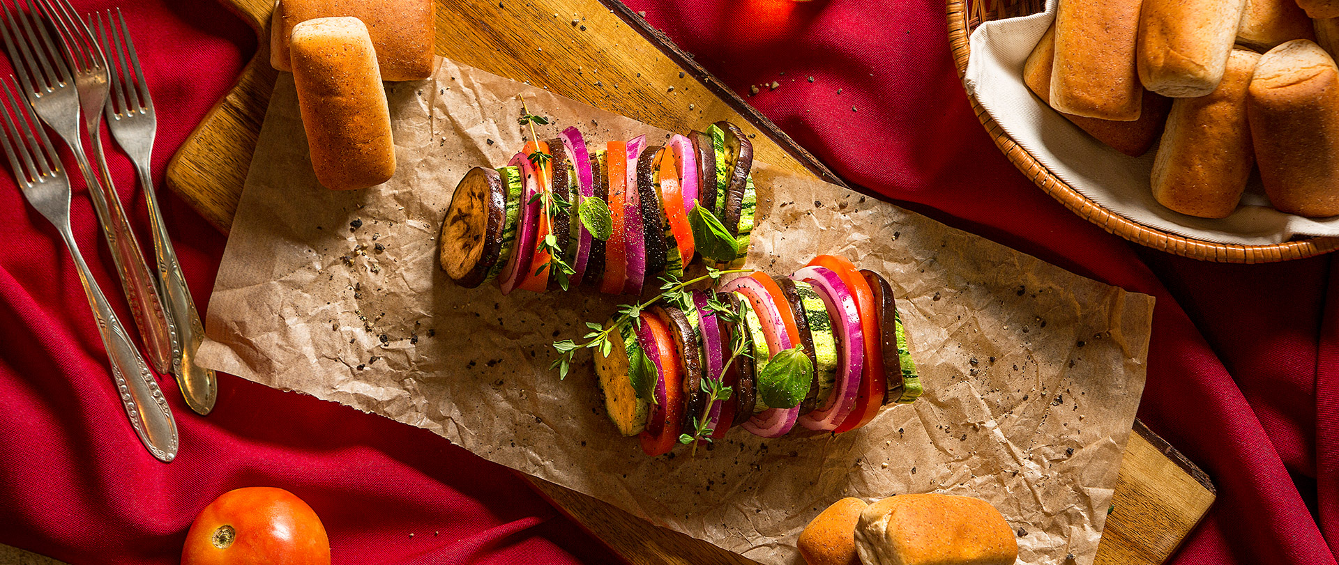 Ratatouille na tábua com Nutrellinhas integrais