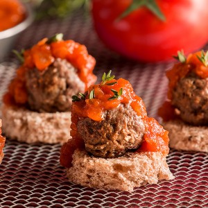 Meatball crostini